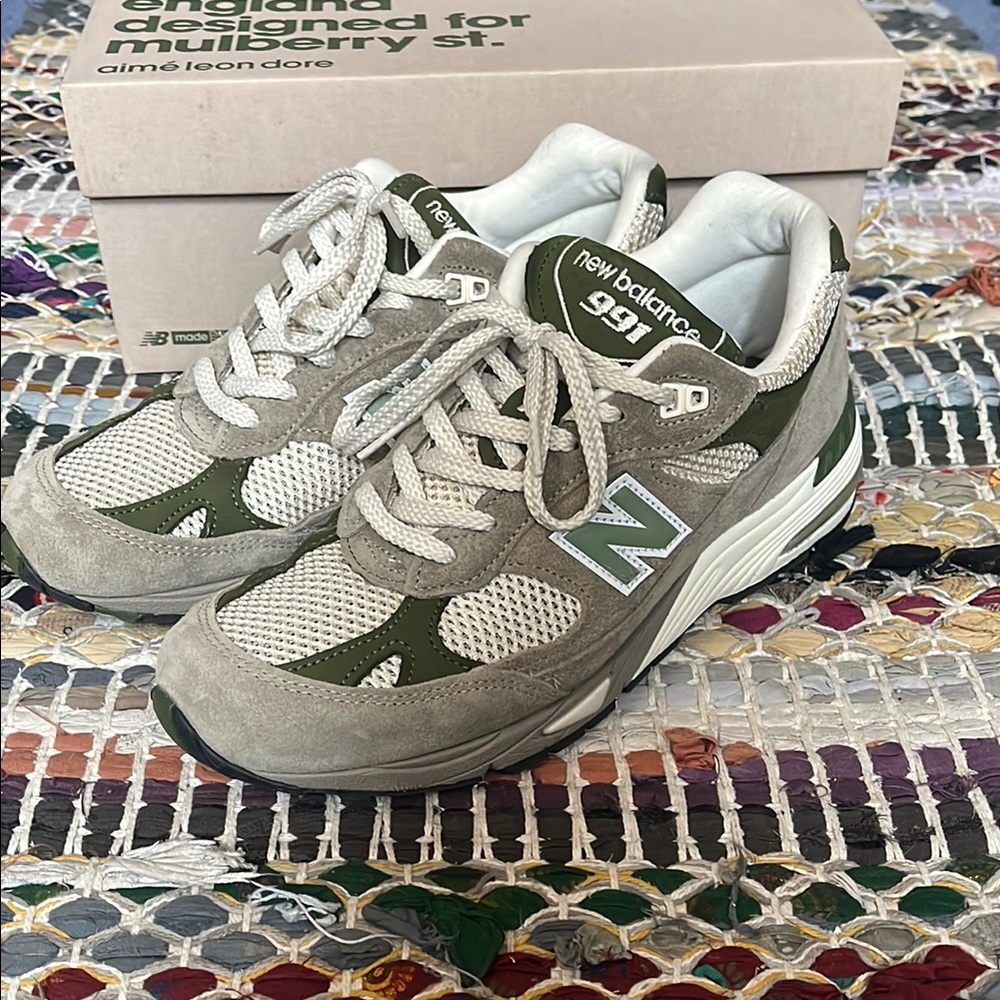 Aime Leon Dore New Balance Sneakers - Green and Gray